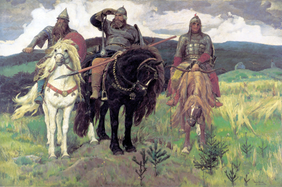«Богатыри». Виктор Васнецов. 1881—1898. Илья Муромец в центре.